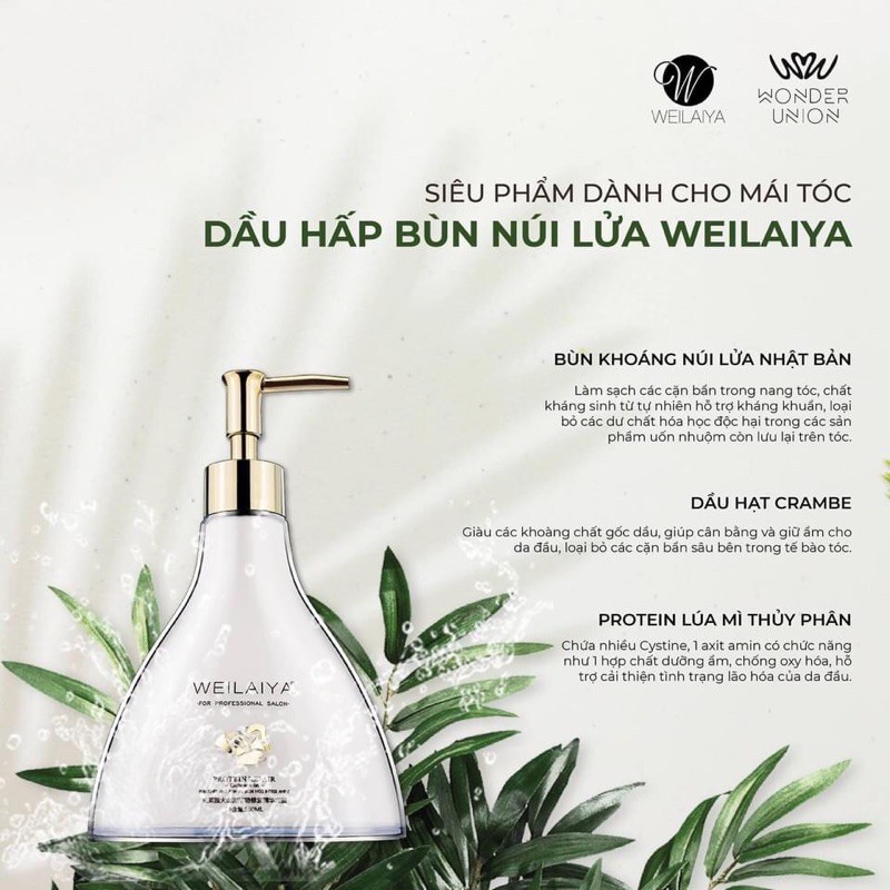 Kem hấp ủ tóc Weilaiya bùn khoáng 500ml, phục hồi tóc xơ hư tổn | BigBuy360 - bigbuy360.vn