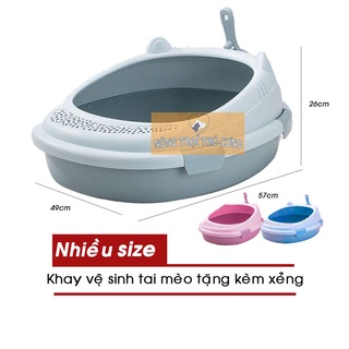 Khay Vệ Sinh Cho Mèo Tặng Kèm Xẻng - Giao Màu Ngẫu Nhiên