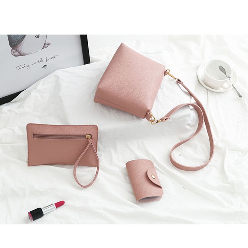 Set 4 Túi Xách Tay + Túi Đeo Chéo + Ví Đựng Thẻ Thời Trang Cho Nữ