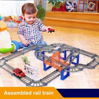 Bộ đồ chơi lắp ráp đường ray xe lửa chạy bằng pin cho bé