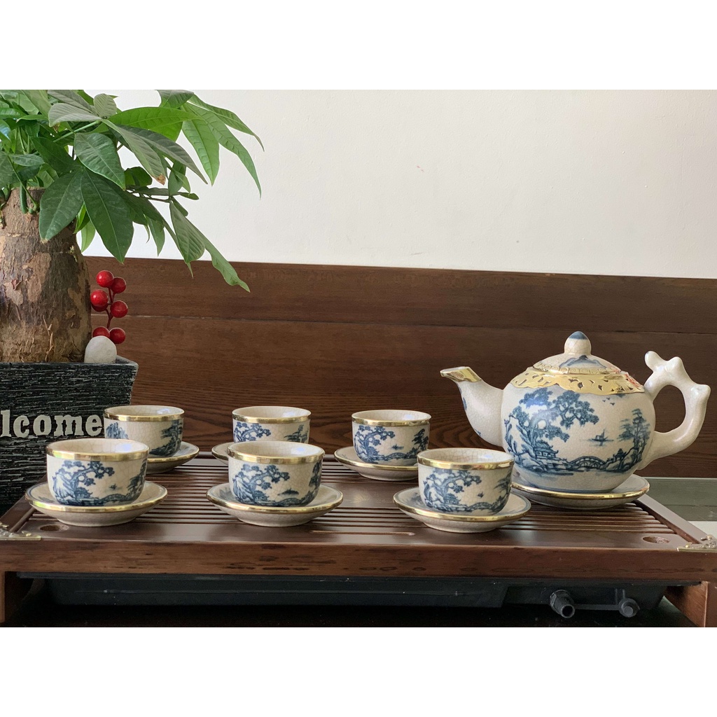 - Bộ ấm trà men rạn Gốc Cây