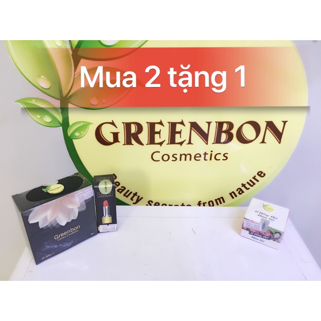 [Mua 2 tặng 1] Combo Son phấn GREENBON