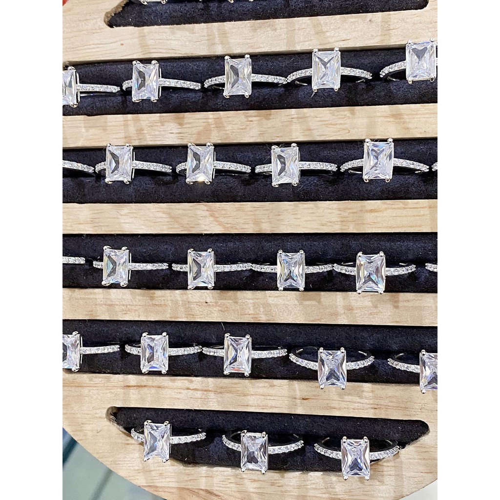 Nhẫn nữ ổ vuông đẹp bạc ta