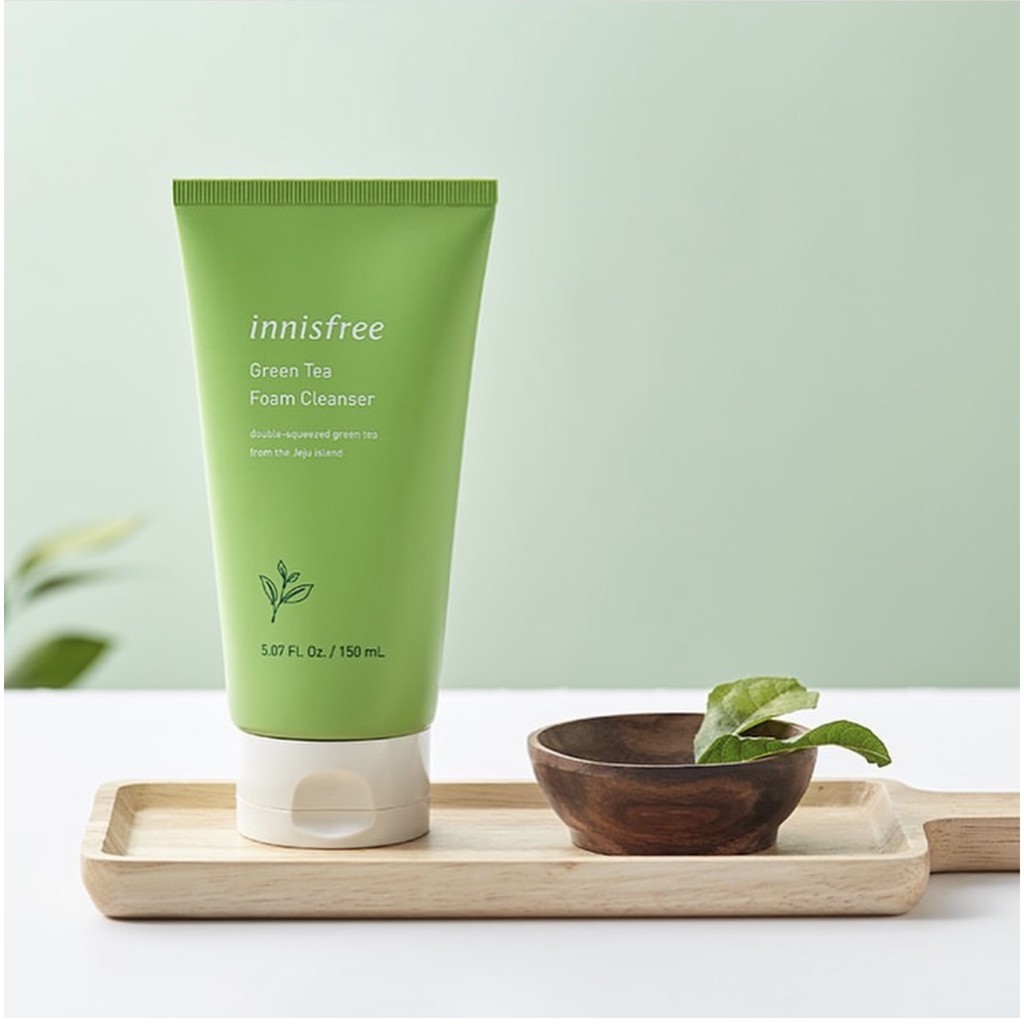 Sữa rửa mặt trà xanh Innisfree Green Tea Foam Cleanser 150ml Hàn Quốc làm sạch sâu và ngăn ngừa mụn Coco Mall KBeauty