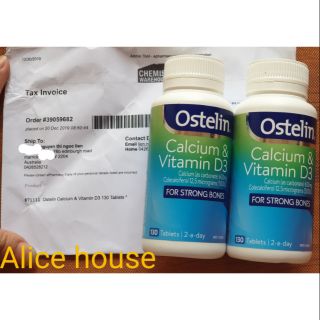 Canxi hộp 130 viên ostelin bill úc