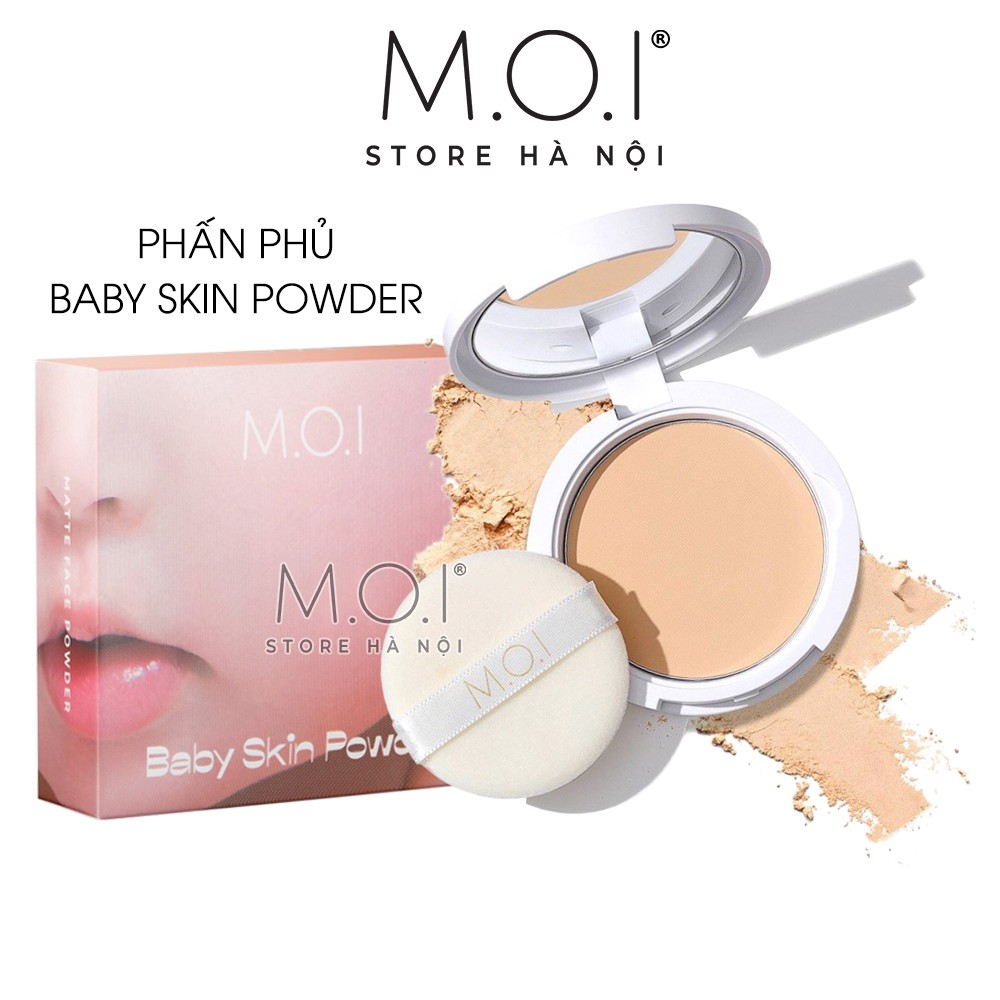 Phấn phủ kiềm dầu ♥️ Baby skin powder M.O.I ♥️ Phấn phủ che khuyết điểm MOI Cosmetics Hồ Ngọc Hà