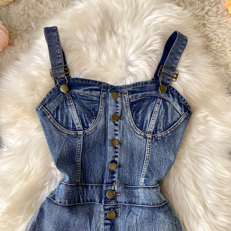Playsuit denim cup ngực sexy | BigBuy360 - bigbuy360.vn