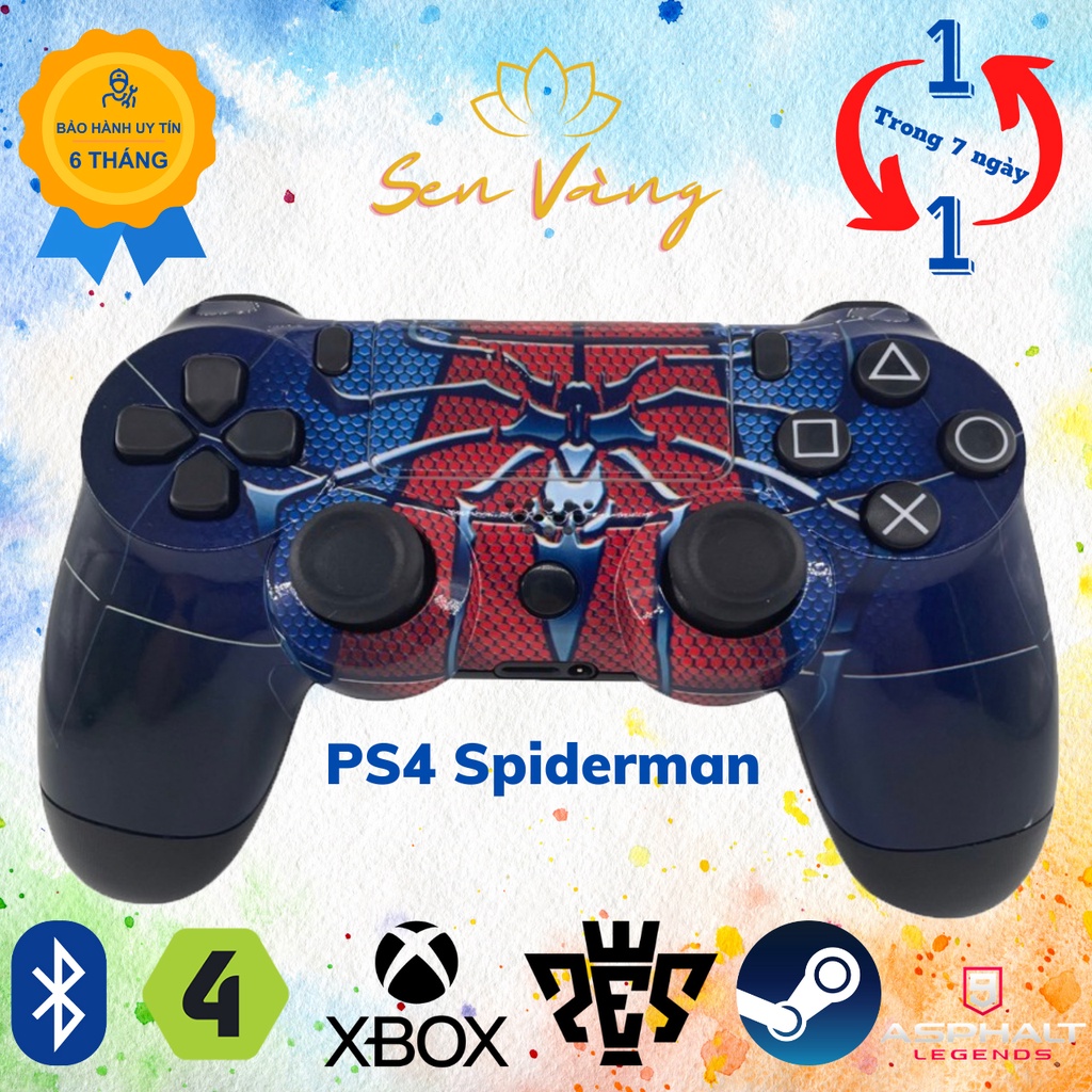 💥Duy nhất trên thị trường💥Tay cầm chơi game không dây PES4 màu Spiderman cực độc - Full chế độ - Thích hợp mọi loại má
