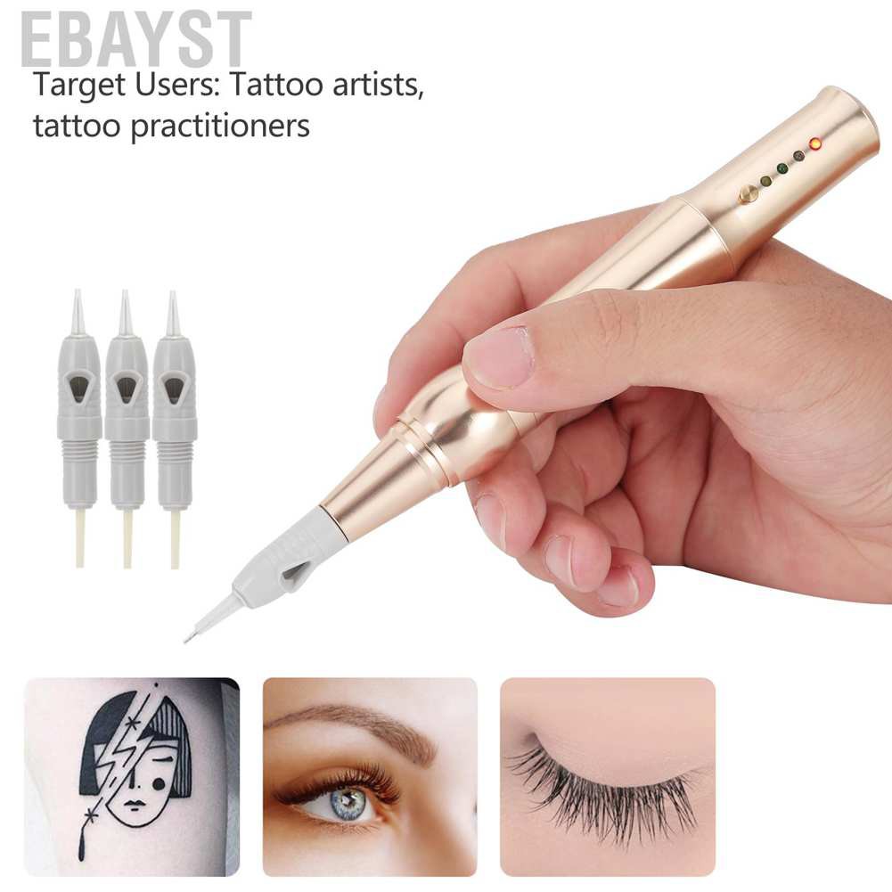 Ebayst Microblading Pen Semi‑Permanent Eyebrow Lip Eyeliner Tattoo Machine with Needles 100‑240V