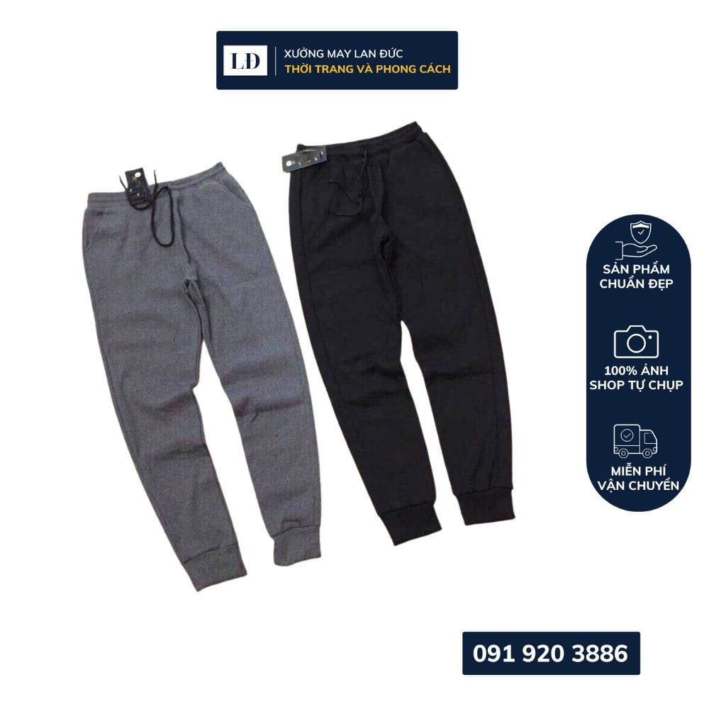 Quần Jogger Vải Len Tăm Co Dãn 4 Chiều