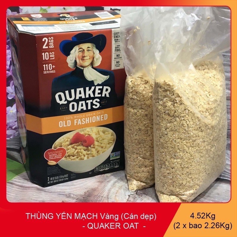 Yến Mạch Mỹ Quaker Oats Old Fashioned 4,52kg thùng xanh