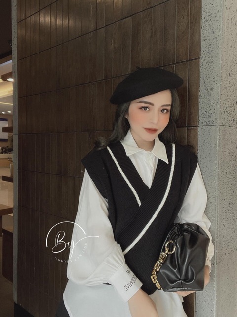 BÁN SỈ ÁO GHILE LEN VIỀN KÈM SƠ MI CHO NỮ