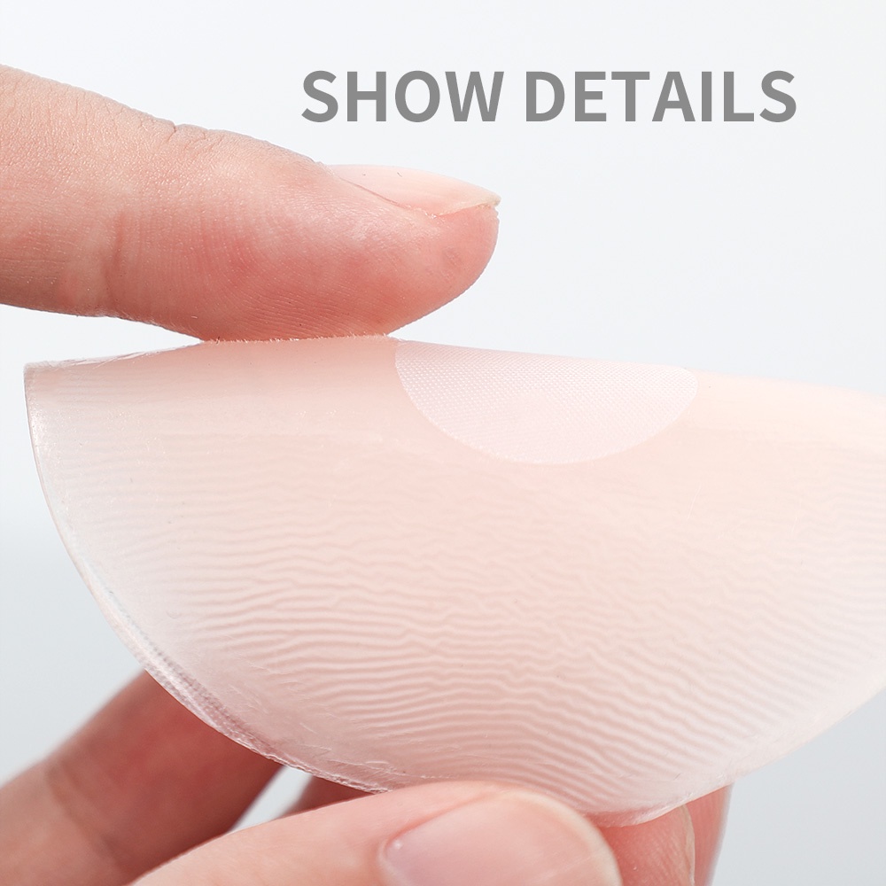 Set 1 / 6 Cặp Miếng Dán Ngực Bằng Silicone Tự Dính Không Dây Không Đường May Dành Cho Nữ