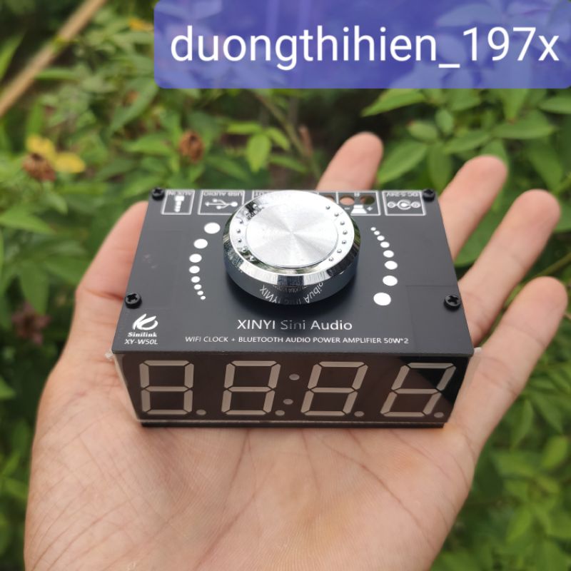 Mạch khuếch đại âm thanh 2.0 kiêm đồng hồ để bàn XY-W50L, XY-W50H công suất 50Wx2, bluetooth 5.0
