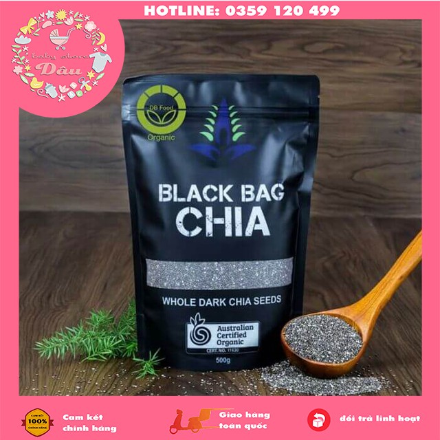 Hạt chia Úc Black Bag Chia túi 500g - Hạt chia hữu cơ Úc