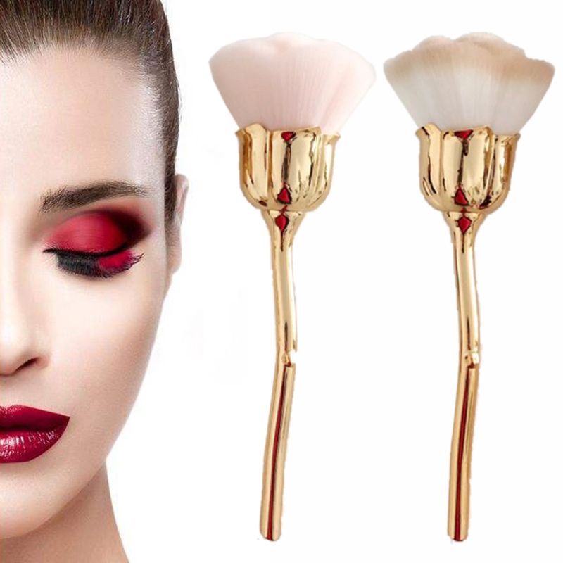 Cọ Trang Điểm Chuyên Nghiệp Với Tay Cầm Hình Hoa Hồng