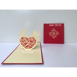 Trái Tim 3 - Heart  - Love - Thiệp 3D