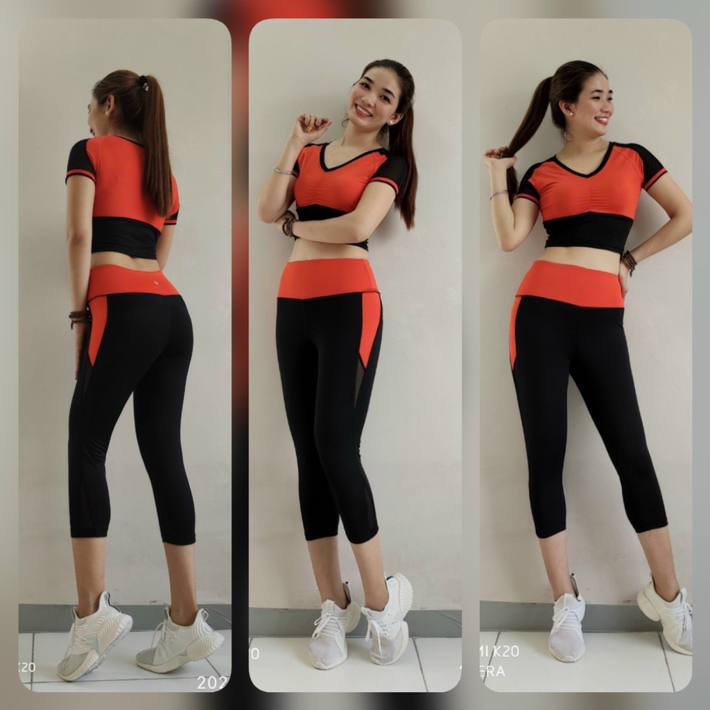 Đồ tập gym nữ, set bộ quần lửng áo crop thể thao Bin Sports BL019