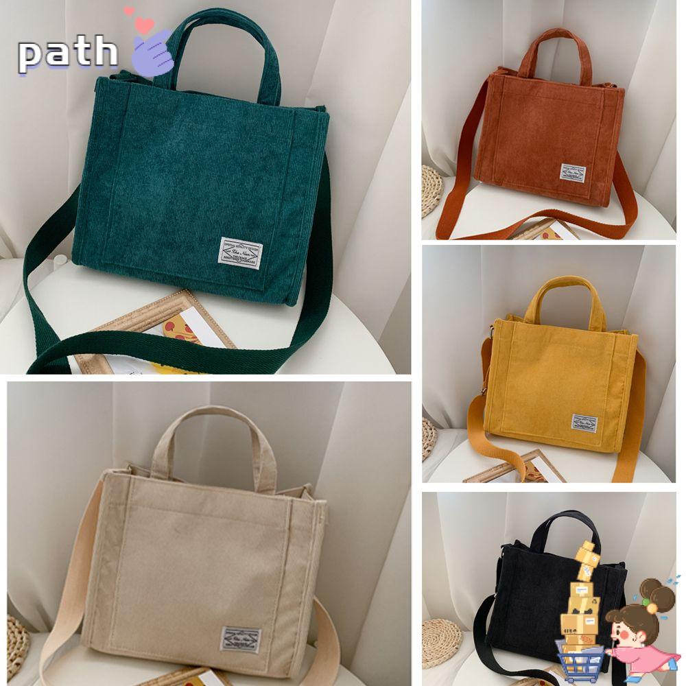 Túi Đeo Vai Vải Nhung Cotton Phối Vải Canvas Cỡ Nhỏ Phối Khóa Kéo Phong Cách Cổ Điển Xinh Xắn Cho Nữ