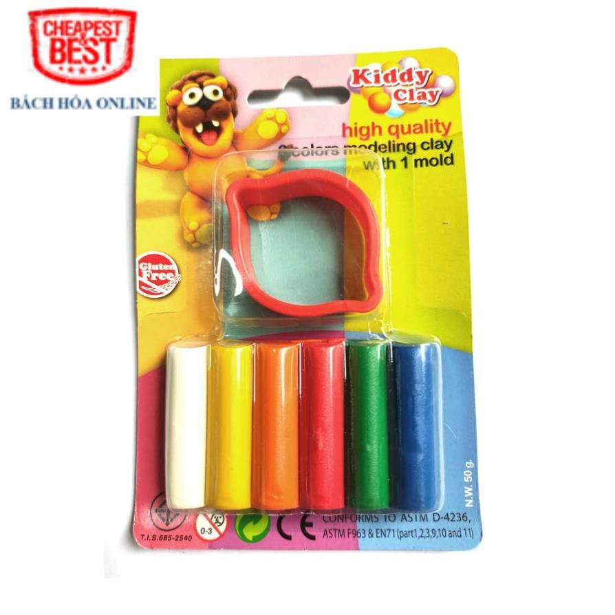 Đất nặn bột nặn Thái Lan Hộp 6 Màu 50g an toàn giá rẻ