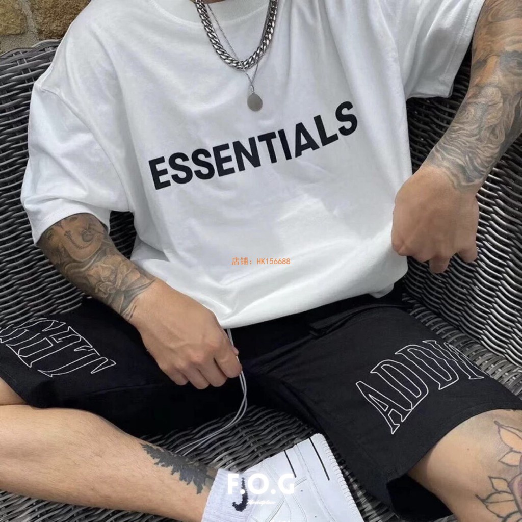 Deal 1k Áo thun cổ tròn ESSENTIALS, form rộng over size áo phông cotton nam nữ unisex TATO CLOTHING