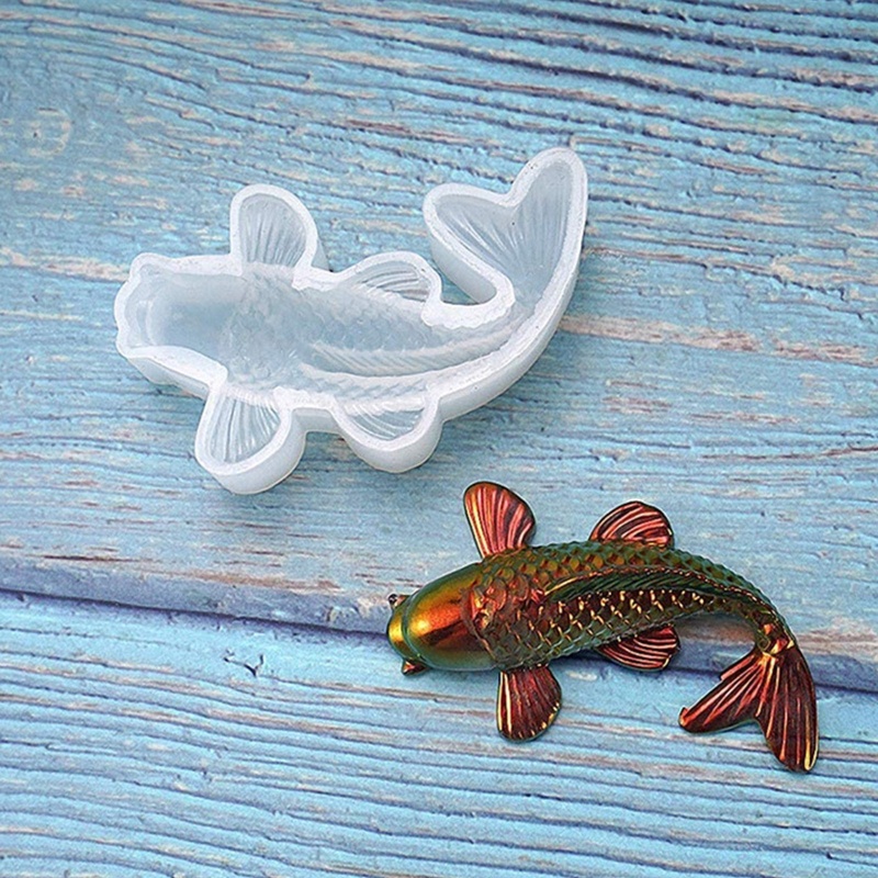 Bộ 3 khuôn làm trang sức hình cá Koi ba chiều bằng resin UV
