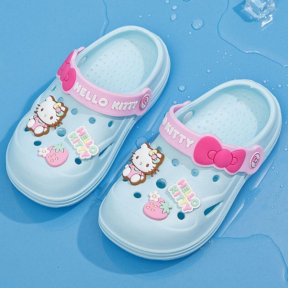 Dép Crocs Đi Biển Đế Bằng Hình Mèo Hello Kitty Đáng Yêu Cho Bé