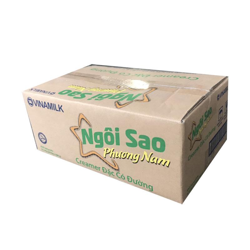 THÙNG 48 LON CREAMER ĐẶC NGÔI SAO PHƯƠNG NAM XANH LÁ HỘP THIẾC 380G