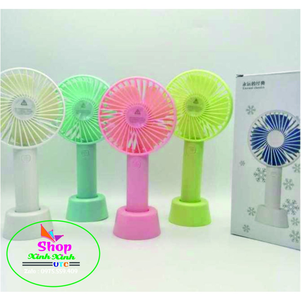 QUẠT MINI CẦM TAY|Quạt mi ni Cầm Tay , Quạt Tích Điện Cầm Tay ,Quạt Cầm Tay Mini 4 Cánh Pin Sạc SS-2 N9 Có Đế Để Bàn.