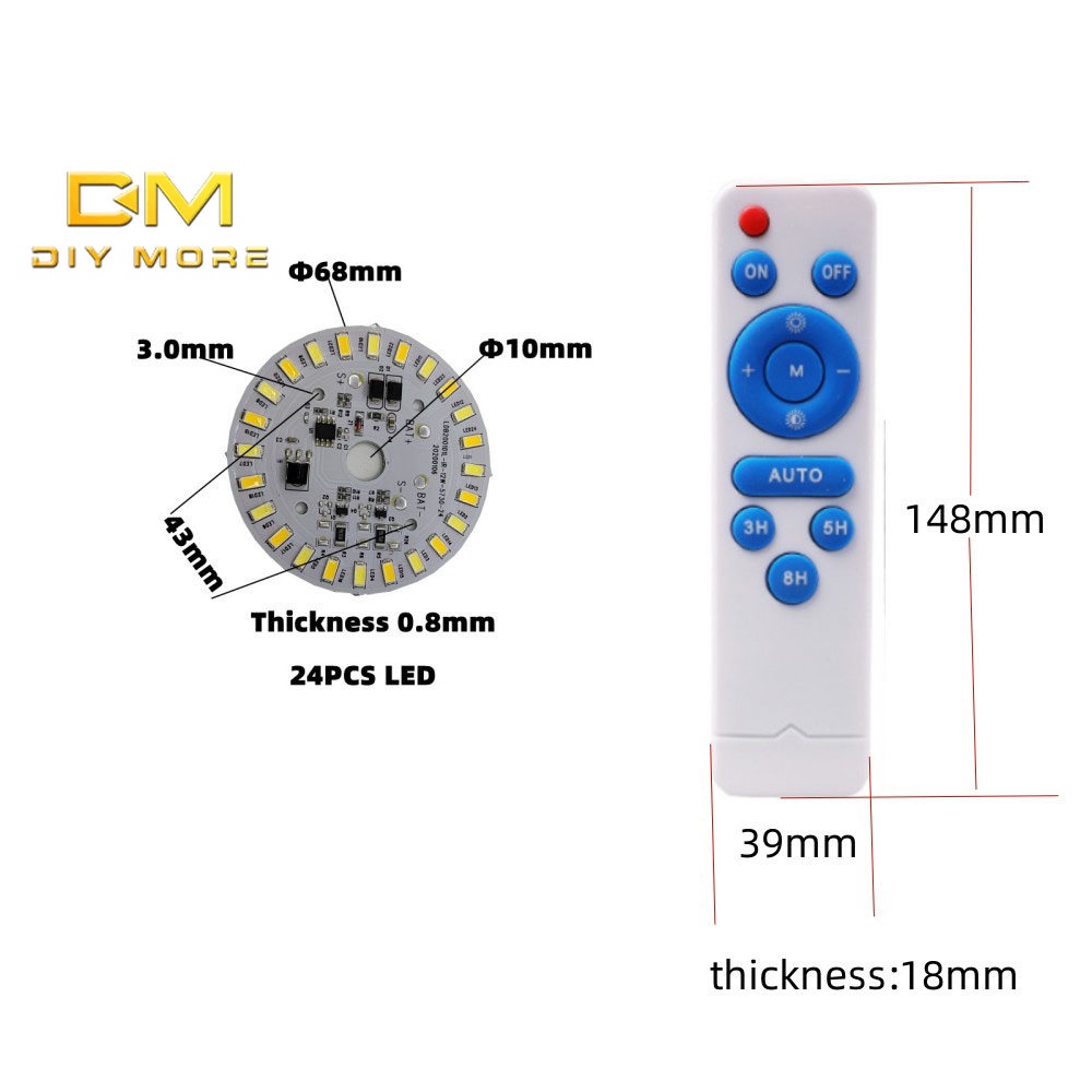 Bảng đèn led năng lượng mặt trời DIYMORE 3.2V 3.7V hai màu 12W điều khiển từ xa