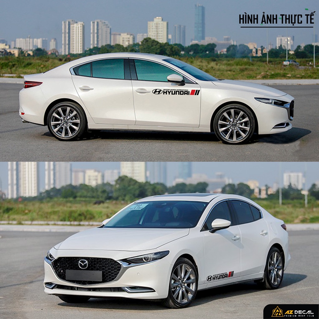 Tem Dán Xe Ô Tô Hyundai | DVTOT-12 | Team Decal Sticker Dán Sườn Cản Sau Cánh Cửa Xe Hơi Oto Đẹp Nhất