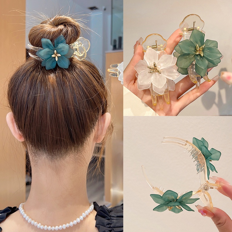 Haimeikang Hàn Quốc Mới Hoa Nhựa Kẹp Tóc Thời Trang Phụ Kiện Tóc Nữ Thanh Lịch