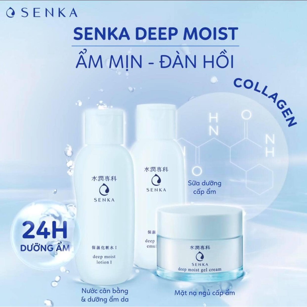 Bộ Dưỡng Da Senka Deep Moist Dưỡng Ẩm Chuyên Sâu