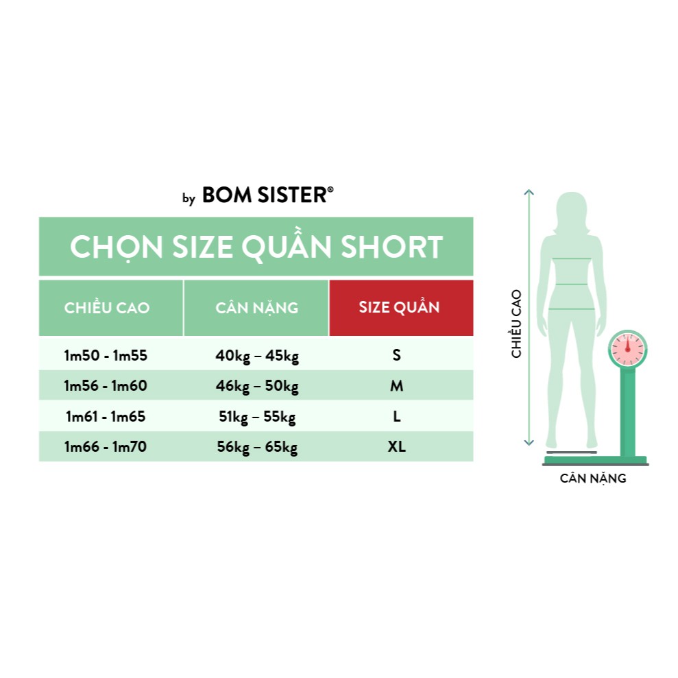 Quần Đùi Thể Thao Cotton Pha Màu Trơn Chân Gấp Viền BOM SISTER QD1819 | BigBuy360 - bigbuy360.vn