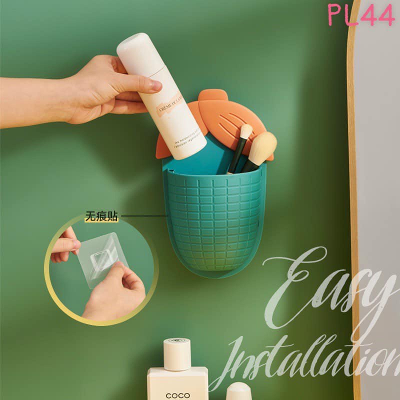 Hộp đựng bàn chải đánh răng, đồ trang điểm dán tường hình bắp ngô dễ thương