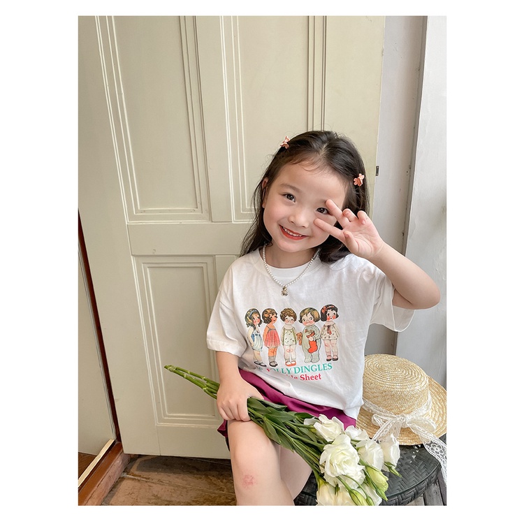 Áo phông bé gái 7 màu mùa hè mới dễ thương B71-21207