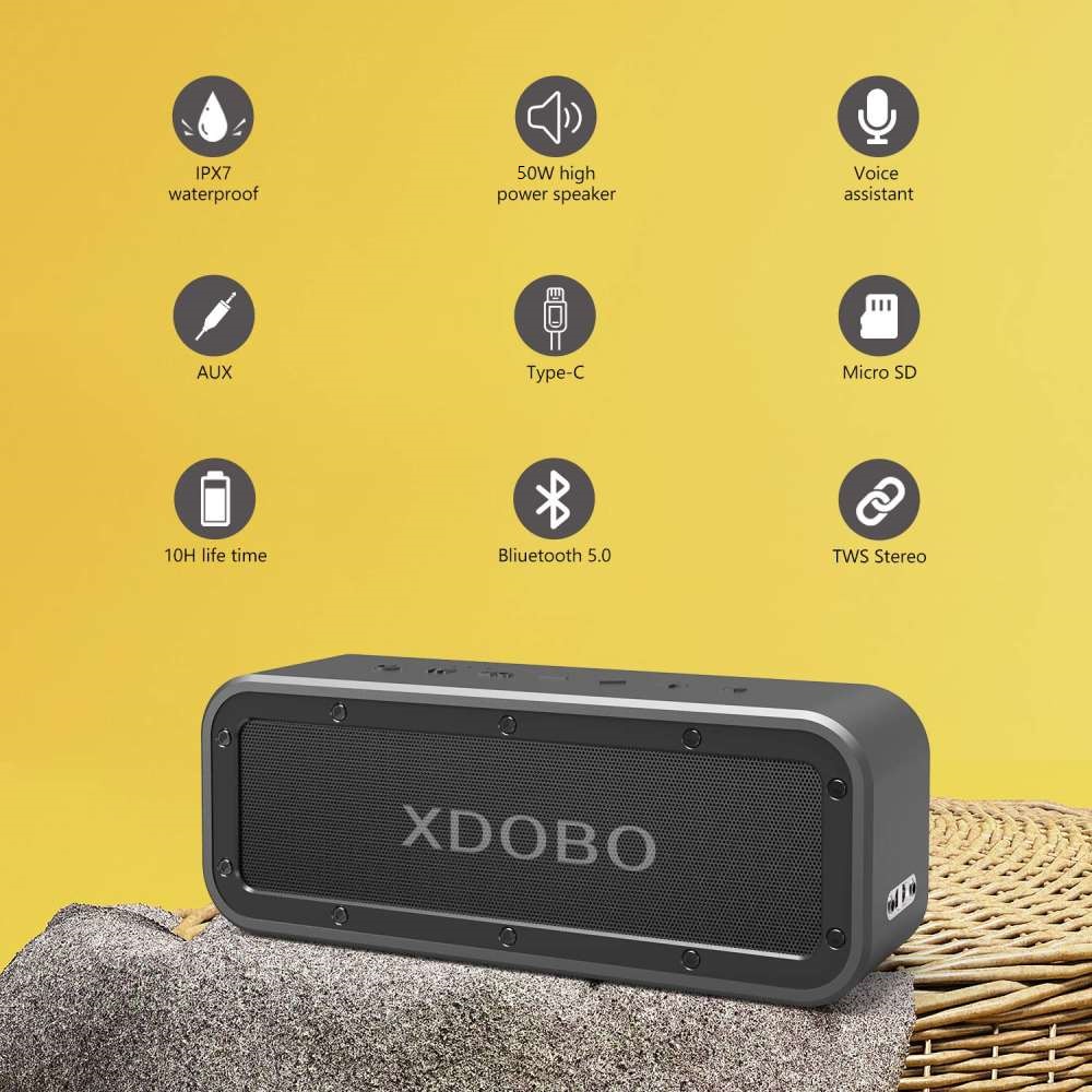 Chính hãng Loa Bluetooth Siêu Trầm Xdobo Wake 1983 PKCB93 Công suất 50W - chống nước IPX7 như Tronsmart Force Plus