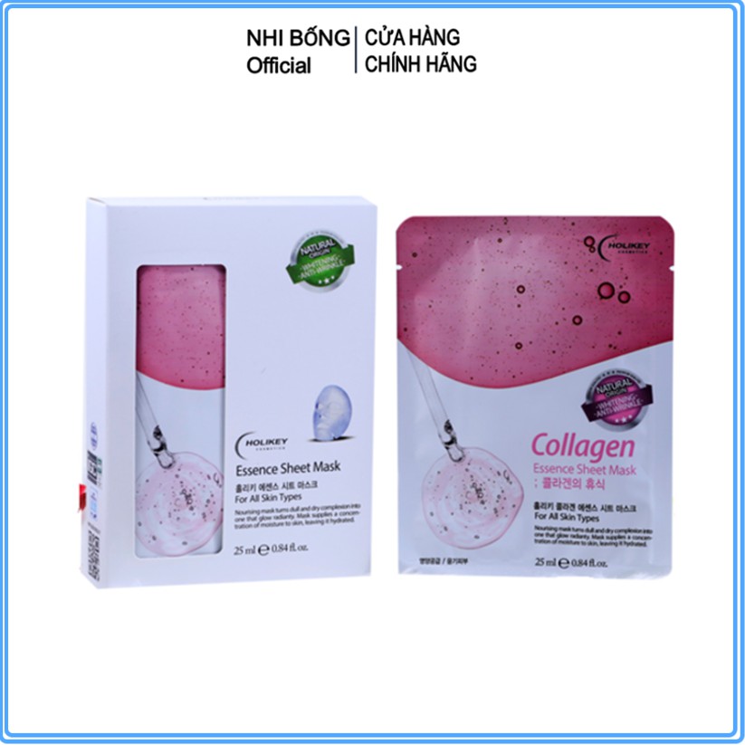 [Lẻ 1 Miếng] Mặt nạ Collagen - Mặt nạ giấy chiết xuất từ Collagen Làm Căng và Trắng Da HOLIKEY Hàn Quốc 25ml | Thế Giới Skin Care