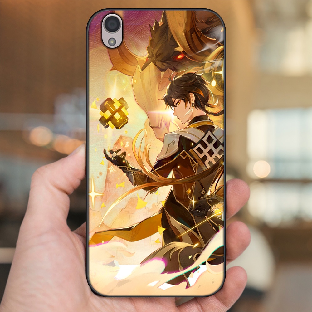 Ốp lưng Oppo A37 Neo 9, F1 Plus viền đen in hình Zhongli Genshin Impact