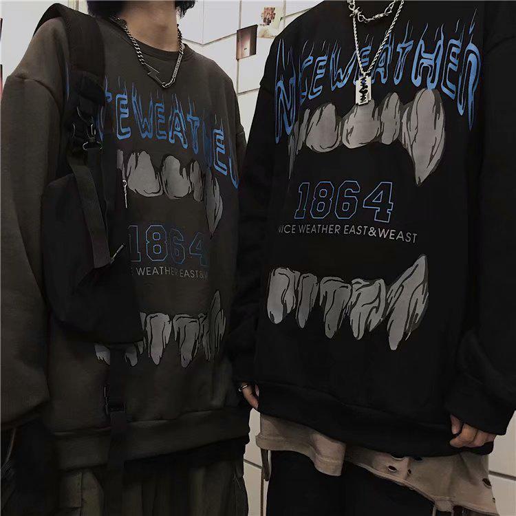 Áo Sweater Tay Dài In Hình Hàm Răng Phong Cách Hàn Quốc Năng Động | BigBuy360 - bigbuy360.vn