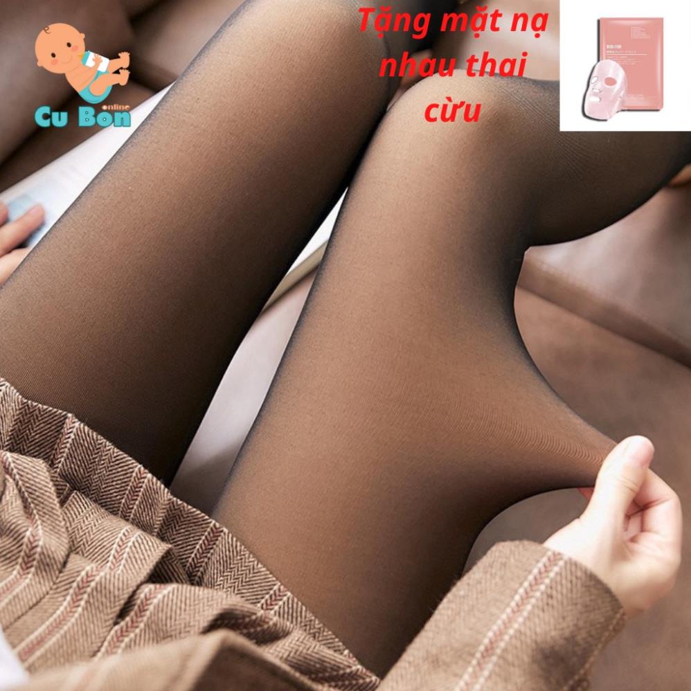 Quần Tất nữ dày lót nỉ 3D sexy che khuyết điểm giữ nhiệt cho mùa đông ấm đẹp 3D 6S JINGCUI loại 1