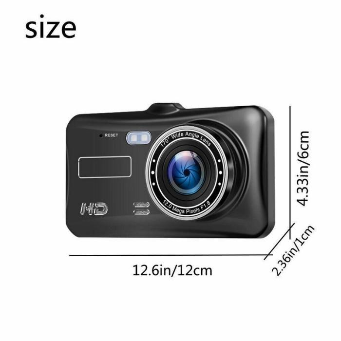 Cam Hành Trình Cảm Ứng A6 FULLHD 1080P, Camera Ôtô Ghi Hình Trước Sau, Dùng Được Cho Xe Tải Và Xe Con: 12-24V