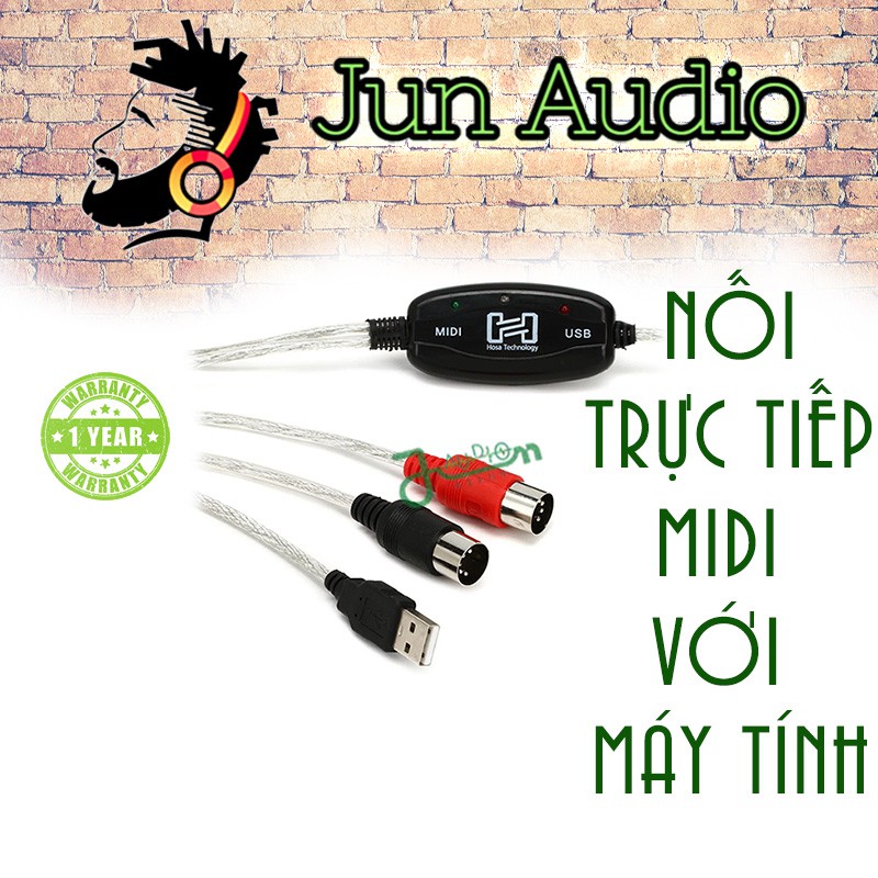 Cáp nối trực tiếp thiết bị MIDI với máy tính - HOSA TRACKLINK USB INTERFACE MIDI I/O TO USB TYPE A