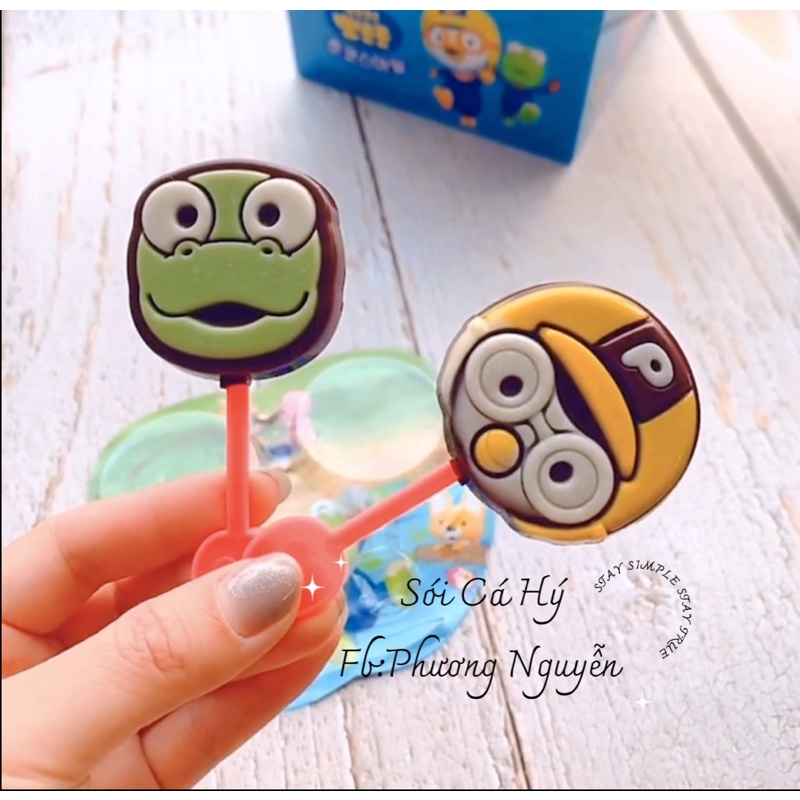 Sét 2 cây kẹo mút Pororo Hàn Quốc- cho bé Sói Cá Hý