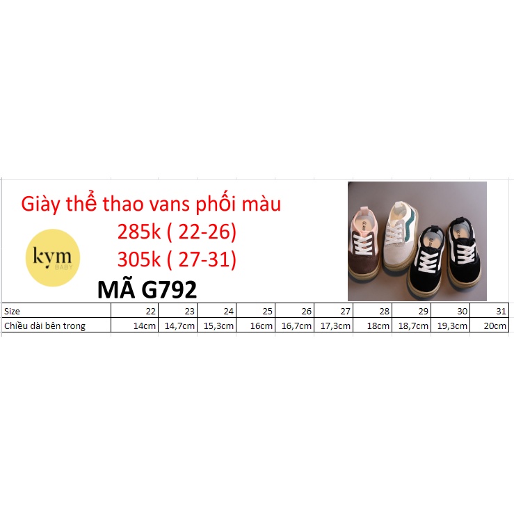 [FORM ĐẶC BIỆT XEM KĨ BẢNG SIZE] Giày thể thao sneaker dán cho bé G792