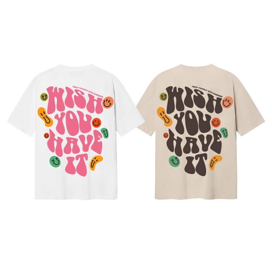 Áo Thun KINDNESS Tay Lỡ Unisex Nam/Nữ Beige/Trắng Cổ Tròn - HIGHCLUB Brand Chính Hãng