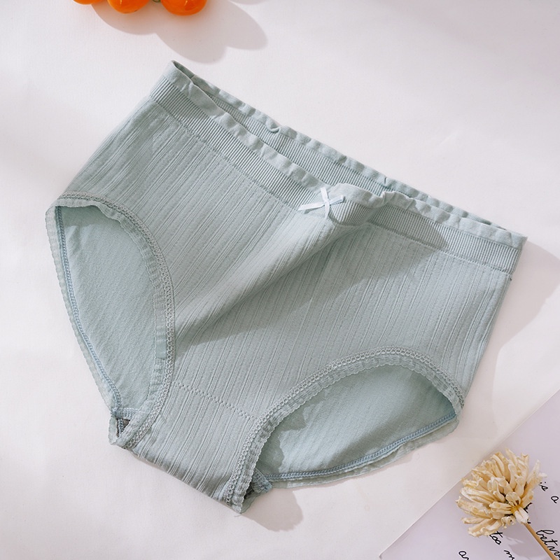 Quần lót nữ cotton kháng khuẩn thoáng mát, quần chip nữ cạp nhún đính nơ xinh tôn vòng 3 thông hơi co giãn 4 chiều – 02