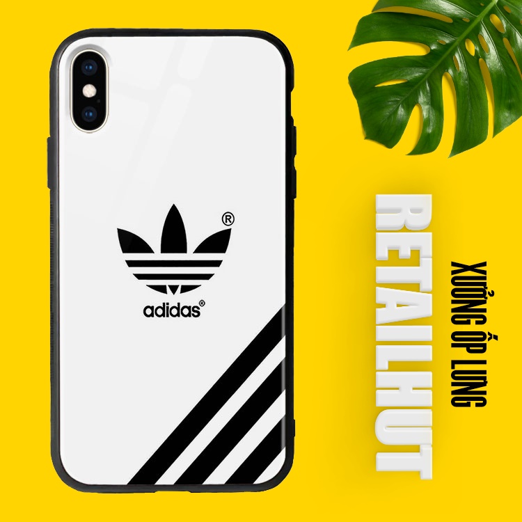 Ốp Lưng Kính Iphone 7 Plus In Hình Adidas RETAILHUT Cho Iphone 12 11 Pro Max X Xs Max Xr 7 8 Plus Se 2020