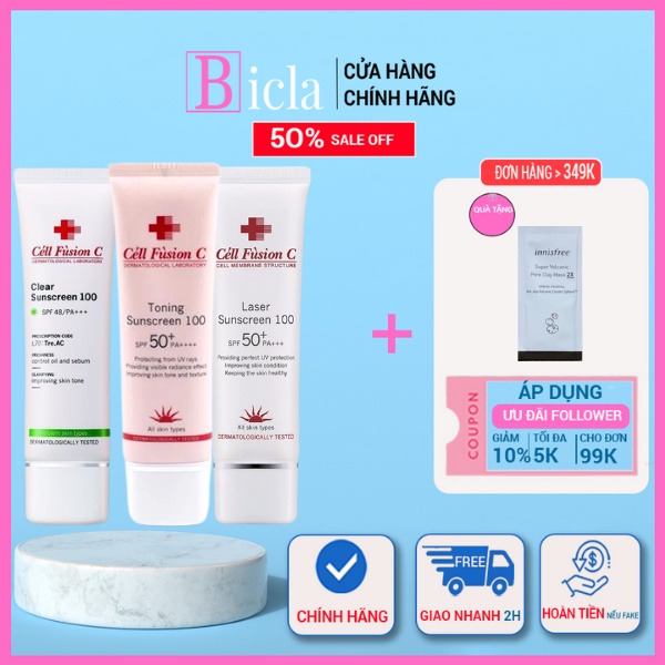 Kem chống nắng Cell Fushion Sunscreen 100 SPF PA50+++ 50ml