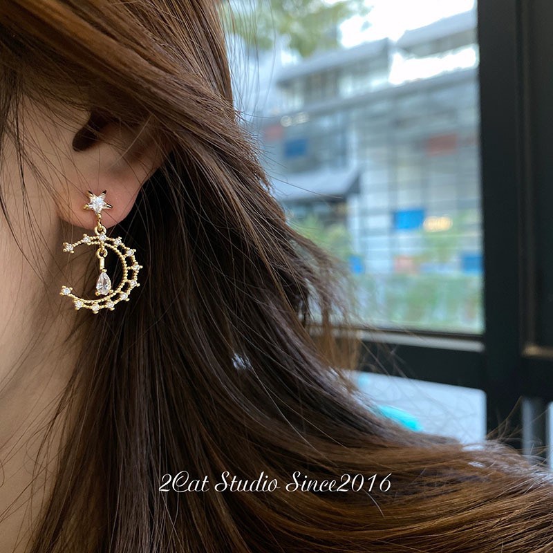 Bông Tai Mạ Bạc 2022 925 Hình Giọt Nước Đính Đá Sang Trọng Cho Nữ